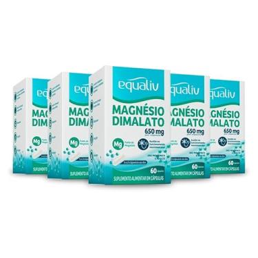 Imagem de Kit 5 Magnésio Dimalato Equaliv 650mg 60 cápsulas