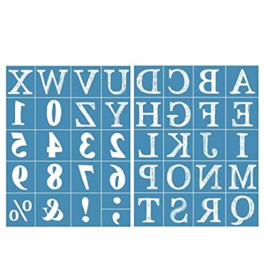 Imagem de Estêncil de impressão em tela de seda autoadesivo com número de alfabeto para pintura em madeira DIY decoração camiseta têxtil estêncil de tela de seda floral