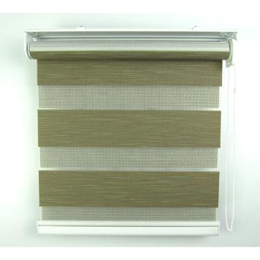 Imagem de Cortina Rolô Double Vision Com Barra Niveladora Crisdan 2,00 Largura X 1,60 Altura Marrom