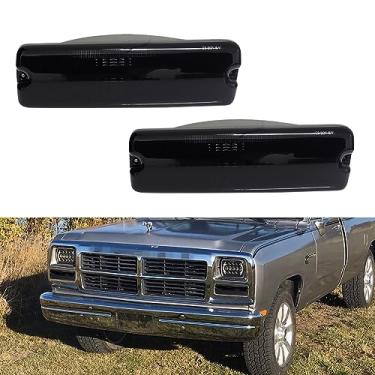 Imagem de Tonsya Para Dodge D150, D250, D350, W150, W150, W150, W250e, W350 Ramcharger, Dodge D150S 1991, W150S, carcaças de luzes de seta de estacionamento dianteiras lentes fumê #55026085, 55026085, 55026085. 4