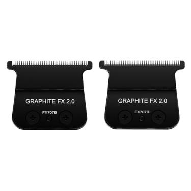 Imagem de DLC Lâminas de reposição para aparador BaByliss PRO Barberology, DLC 2.0 lâmina de aparador para aparador BaByliss FX787 e FX726, preto (DLC preto/2 peças)