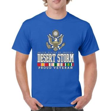 Imagem de Camiseta masculina Desert Storm Proud Veteran Army Gulf War Operation Served DD 214 Veterans Day Patriot, Azul, 5G