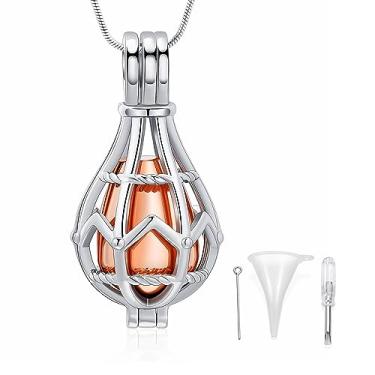 Imagem de Lembrança a céu aberto urna lágrima medalhão cinzas colar memorial joias cremação joias funerárias suporte de cinzas, Aço inoxidável