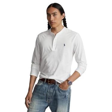 Imagem de Polo Ralph Lauren Camiseta masculina Slub Jersey Henley, Branco 1, XXG
