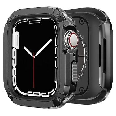 Imagem de BOTOMALL Amortecedor de silicone macio com capa de policarbonato compatível com Apple Watch 40 mm 41 mm Series 9 8 SE2 7 6 SE 5 4, protetor fino durável de grau militar para iWatch masculino e