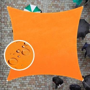 Imagem de ColourTree 24,3 cm x 24,3 cm quadrado laranja à prova d'água toldo toldo toldo toldo tecido de abrir, 95% bloqueio UV resistente a UV e água, exterior pátio jardim Carport (Fazemos tamanho personalizado)