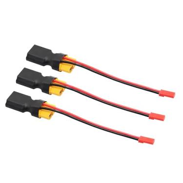 Imagem de 3 peças XT60 adaptador conector macho para fêmea com plugue JST macho 20awg 8 cm cabo, para bateria de lítio RC drone quadricóptero