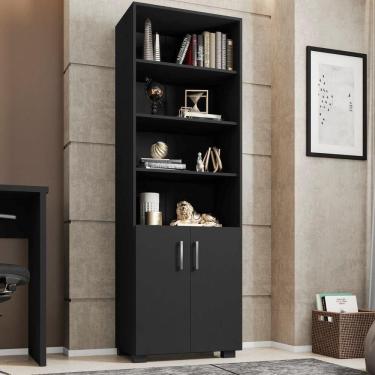 Imagem de Estante Livreiro Fabiana Com Portas Preto
