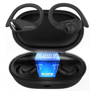 Imagem de H'MASTON Fone De Ouvido Sem Fio Esportivo Fone BLuetooth 5.3 Tws Com Luz Led Compatível com A Maioria dos Telefones RS-53 (Clássico-RS-53, Preto)