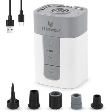 Imagem de ETENWOLF Bomba de ar Air 5 PRO MAX para infláveis, bomba de ar elétrica portátil com bateria de 10400 mAh, inflador e desinflador rápido 4x, bomba de 720 L/min para boias de piscina, sacos de
