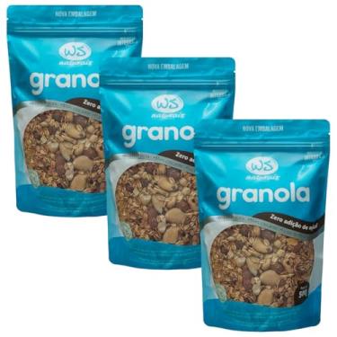 Imagem de Kit 3 Granola Sem Açúcar Ws Naturais 500g
