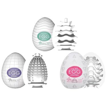 Imagem de Kit Triplo Eggs Ovo Mastubador Estimulo Sexshop Flexivel Stepper Spider e Wavy