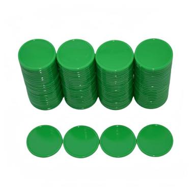 Imagem de Smartdealspro Conjunto de 100 fichas de pôquer de plástico opaco de 25 mm/2,5 cm (verde)