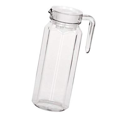 Imagem de Serenable Jarra De Vidro De 1050 Ml Com Tampa E Alça, Jarra De Água Feita À Mão Para Água Quente/Fria, Chá De Limão Gelado E Bebidas De Suco Octagonal Pot 1100Ml, Other S+Other