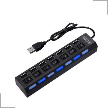 Imagem de Hub Usb 7 Portas 2.0 Pen Drive Adaptador Pc Alta Velocidade - Ports