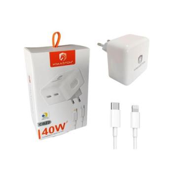 Imagem de Cabo e Tomada Carregador Plug Adaptador Turbo 2 USB C 40W - Maston
