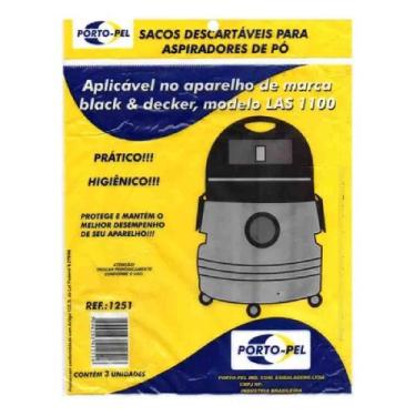 Imagem de 3 Sacos Descartáveis Aspirador De Pó Black & Decker Las 1100 - PORTO -