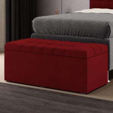 Imagem de Calçadeira Alpha Estofada 90 para Cama Box de Solteiro Z-001 Sued Verm