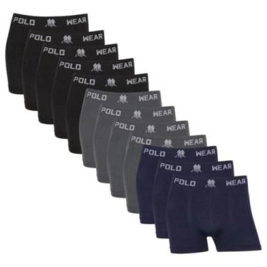 Imagem de Kit 12 Cueca Boxer Masculino Polo Wear Microfibra Sem Costura, Sortido