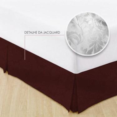 Imagem de Saia Para Cama Box Queen  Jacquard Admirare, Carmim