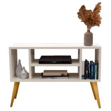 Imagem de Rack Miami 4 Nichos Aparador Buffet Organizador Off White - J & A