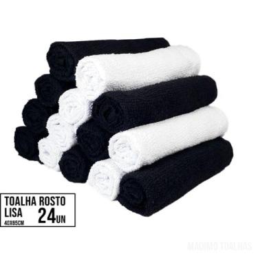 Imagem de Kit 24 Toalhas de Rosto Lisa Salão Barbearia Manicure 40x65 - Beira Ri