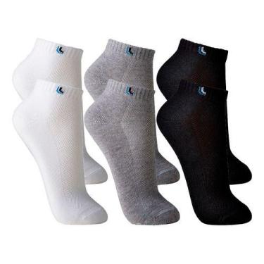 Imagem de Kit 6 Pares Meia Lupo Cano Curto Masculina Sport, Cinza, Preto, Branco