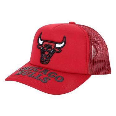 Imagem de Boné NBA Puff Chicago Bulls Mitchell & Ness Aba Curva Snapback Masculi