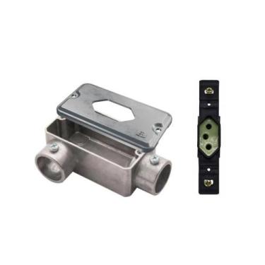 Imagem de Condulete LR+Tampa 1 Mod Losangular Wetzel+Tomada Transmóbil