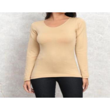 Imagem de Blusa Segunda Pele Manga Longa Flanelada Térmica - HR, Bege