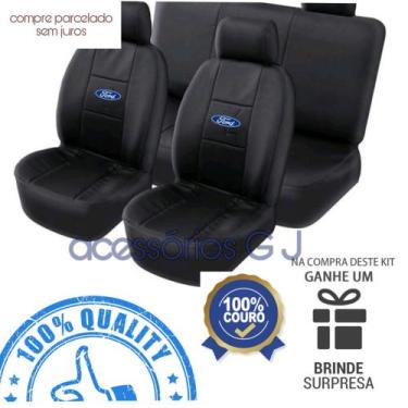 Imagem de capa para banco de carro 100% em couro preto para Ford Ka 2019 - acc g