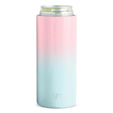 Imagem de Simple Modern Skinny Can Cooler para Slim Beer & Hard Seltzer 340 g Manga de aço inoxidável isolada, Ombre: Sweet Taffy