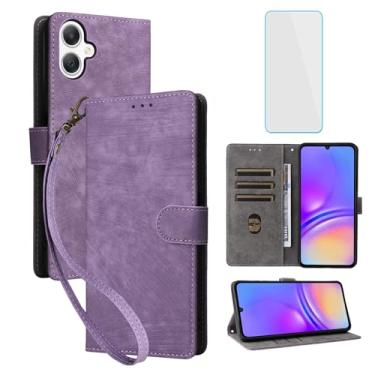 Imagem de IUQXU Capa carteira para celular Samsung Galaxy A06 com protetor de tela [bloqueio RFID] couro flip porta-cartão feminino masculino capa para celular para Samsung A 06 SM-A065F Galaxy Ao6 A06 4G LTE