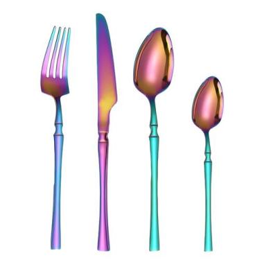 Imagem de Talheres Faqueiro 4 Peças Aço Inox Itens Mesa Posta Cozinha Aparelho D