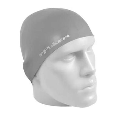 Imagem de Touca de Natação Poker Silicone Power, Prata, ST