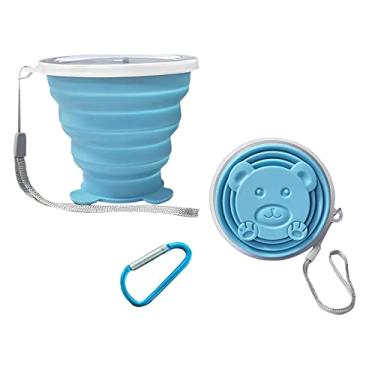 Imagem de Copo dobrável de silicone pequeno - Copo dobrável expansível - Copo de bebida dobrável reutilizável para viagens, acampamento, caminhadas, sobrevivência, piquenique, praia, férias, esportes ao ar livre
