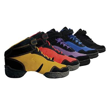 Imagem de Skazz by Sansha Tênis feminino de lona para estúdio de dança com sola dividida Boomerang, Preto/roxo, 40