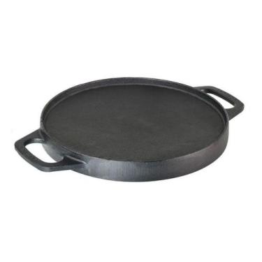 Imagem de Chapa Bifeteira Redonda Dupla Face 30cm Ferro Fundido - Fundição Santa