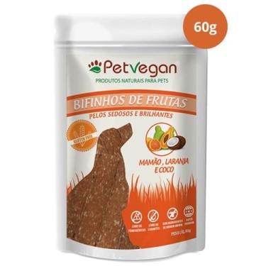 Imagem de Bifinho para Cachorro Mamão, Laranja e Coco 60g PetVegan