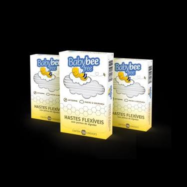 Imagem de Cotonete Haste Flexível Infantil Bebê Baby bee free com 75 unidades