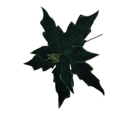 Imagem de Flor artificialdecorativa veludo verde - Carmella Presentes, 30cm