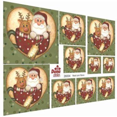 Imagem de Papel decoupage noel com rena - cód. 26004 - Duna Atelier