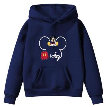 Imagem de Moletom Infantil Mi-Ckey Desenho Infância Reino Mágico Bolso Canguru C