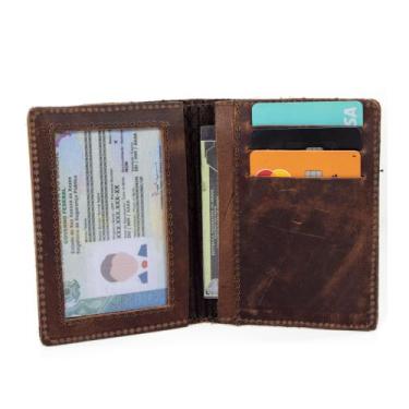 Imagem de  Carteira Porta Cartão Masculino Couro Espaço Rg Cnh Notas - Pampas Co