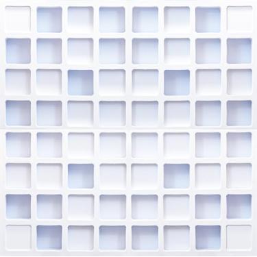 Imagem de Foroomaco 4 difusores acústicos EVA 30,5 x 30,5 x 5 cm (total 61 x 61 x 5 cm), painéis difusores de som estilo waffle para estúdio doméstico e arte de parede, tratamento acústico de sala QRD (branco)