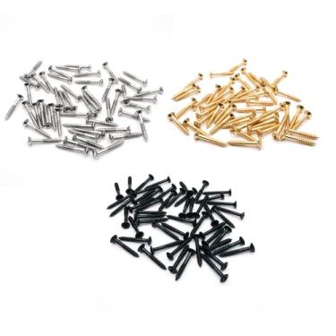 Imagem de harpfeas Parafusos de montagem de anel de captação Humbucker para guitarra, parafusos surround compatíveis com guitarra Epiphone Les Paul Stratocaster SG (cor mista, pacote com 150)
