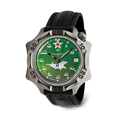 Imagem de VOSTOK | Komandirskie MIG-29 Fulcrum Fighter Commander Russian Air Force Relógio de pulso mecânico militar | Moda | Negócios | Relógios masculinos casuais | Modelo série 124, 536124 Couro, Militar