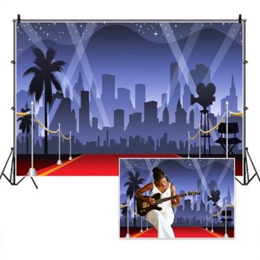 Imagem de TTQYFNM Tapete vermelho de 3 x 2,4 m, cenário de filme, iluminação de palco, fotografia de fundo para cerimônias de premiação, evento de celebridades, faixa de atividades, decoração de crianças,