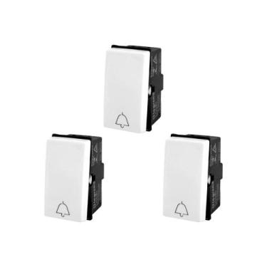 Imagem de Kit C/3 - Modulo Pial Pop Branco Pulsador Campainha 2A. 250V