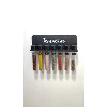 Imagem de Porta Tempero de Madeira para Parede - suporte de temperos e condiment
